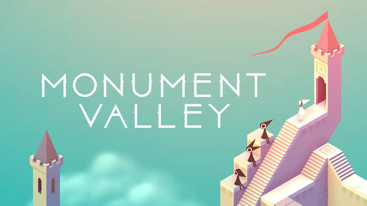 Monument Valley game logo with a castle and character
